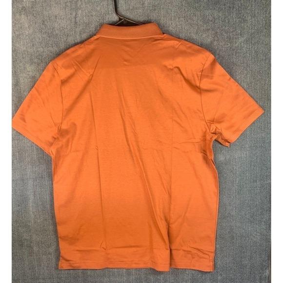 Perry Ellis Men's Rust Orange Cotton Polo Shirt Size Large - Picture 3 of 10